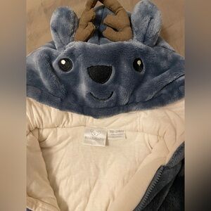 Koala Kids Blue Baby Plush Hooded Deer Snow Suit.